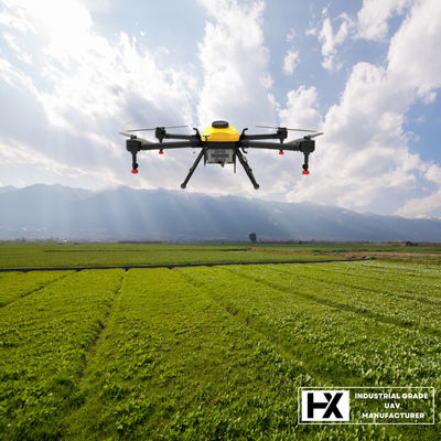 4 Hektar/H 60 Acres/H Drone Penyemprotan Pertanian Presisi UAV 10 Liter 26KG Beban Penuh HXF10