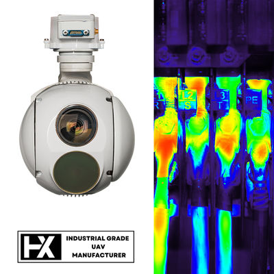 3KM Laser Mulai 640X512 Thermal Drone Pod 1KG Berat 0,4μM ~ 0,9μM Panjang Gelombang Kerja Jangkauan Deteksi 15KM