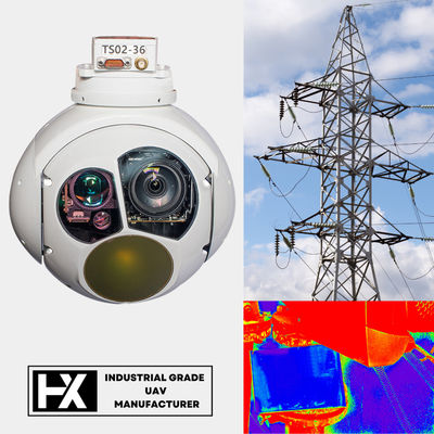 2KG 3 Axis 10KM Thermal Imaging UAV Pod Jarak Jauh 50m~4KM Mulai Inframerah HXTS02
