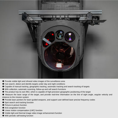 High Precision EO RI Gimbal Infrared IR Camera Drone 110KG 20KM UAV Gimbal PTZ HXTS80 Black