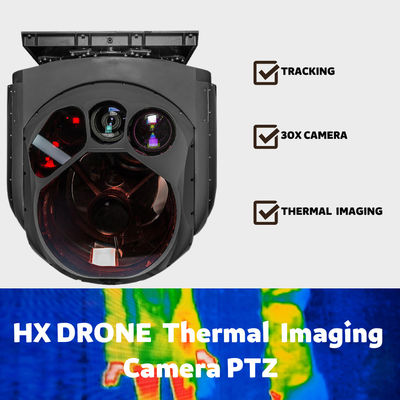 High Precision EO RI Gimbal Infrared IR Camera Drone 110KG 20KM UAV Gimbal PTZ HXTS80 Black