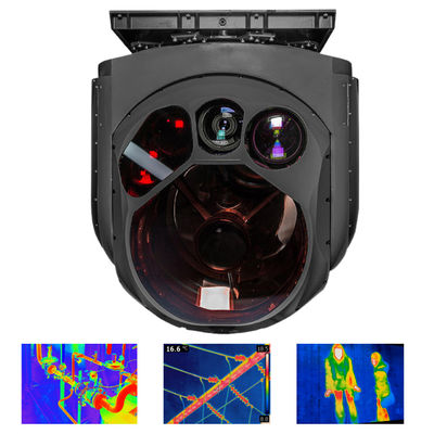 High Precision EO RI Gimbal Infrared IR Camera Drone 110KG 20KM UAV Gimbal PTZ HXTS80 Black