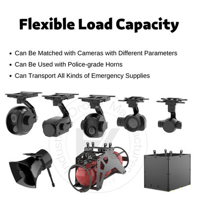 Gasoline Hybrid 20m/S Kecepatan Jelajah VTOL Drone Termal Polisi Sayap Tetap HX360L
