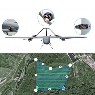 VTOL फिक्स्ड विंग एरियल मैपिंग ड्रोन ऑटोमैटिक प्लानिंग 5.5KG 500 मिलियन पिक्सेल 3D मॉडलिंग 5 आई टिल्टिंग कैमरा के साथ