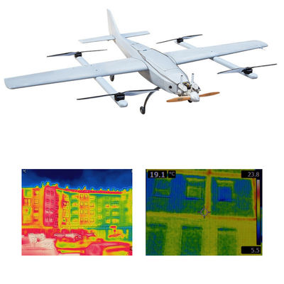 Fixed Wing VTOL Surveillance Drone 640x512 30X Tracking Oil Driven HX4HFW325