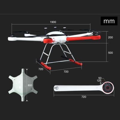 1900mm Wheelbase Military UAV Drone Mountain Rescue 6 Rotor Long Endurance UAV 35KG Payload HX160MP
